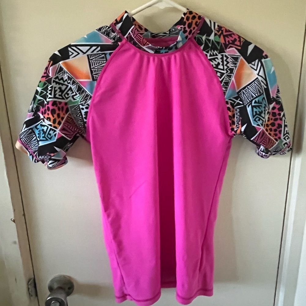 Colorful Geometric Print Rash Guard